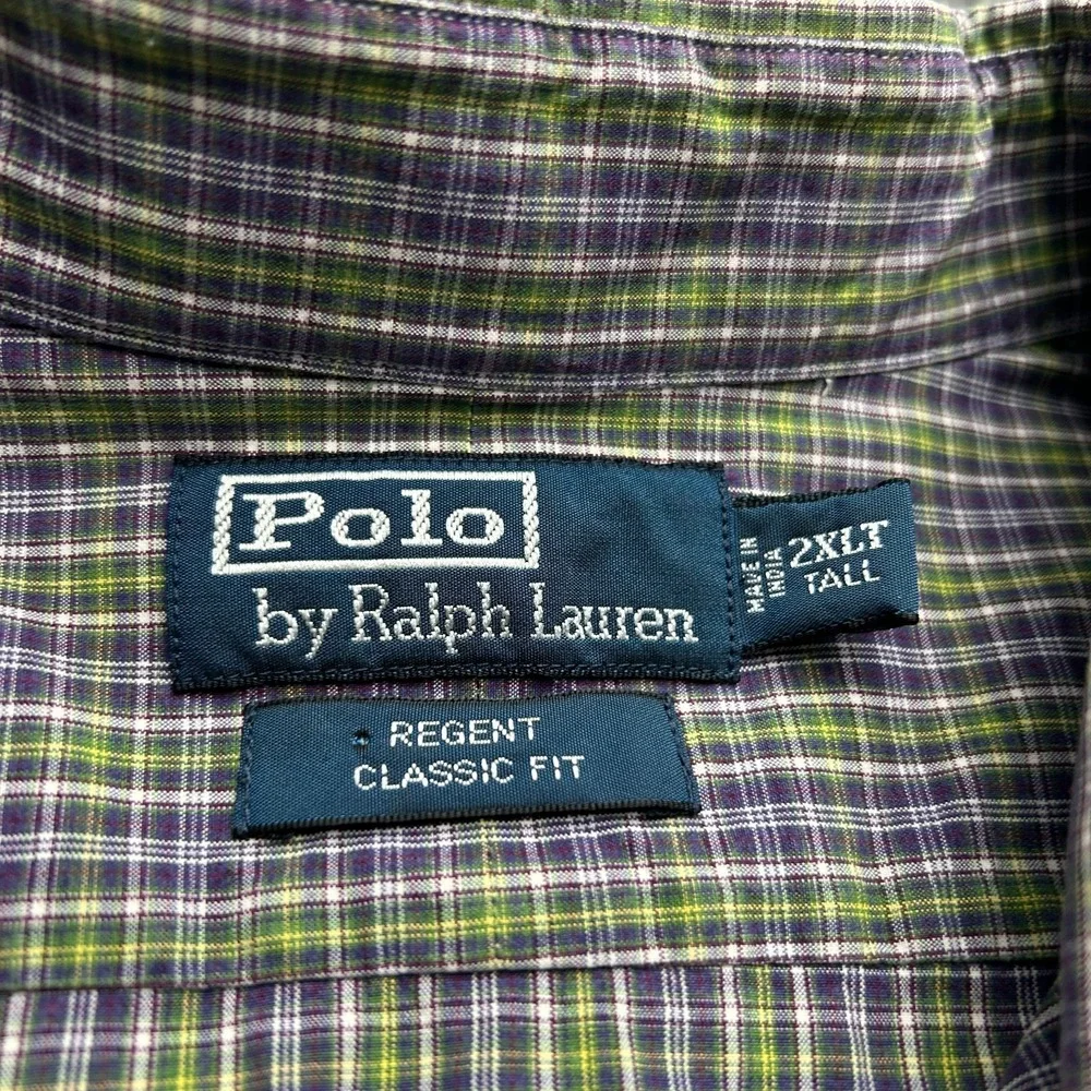 Polo Ralph Lauren Regent Classic Fit Plaid Button Up Shirt Mens Size 2XLT Tall‎